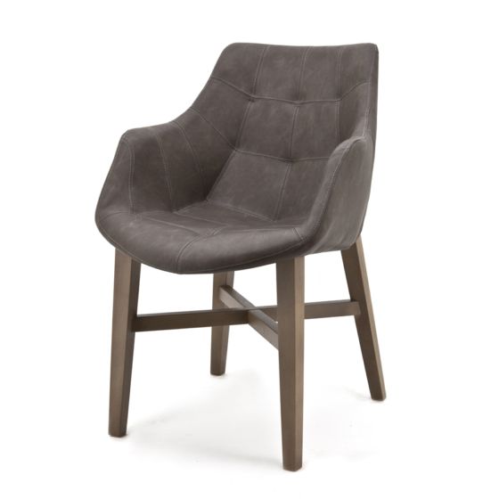 90147 Eetstoel Neba met armleuning - taupe vintage