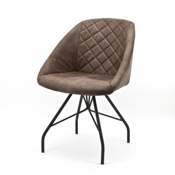 90161 Eetstoel Tone met metalen poot - bruin