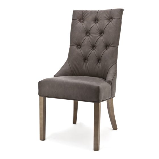 90227 Eetstoel Carla, grijze poot - taupe vintage