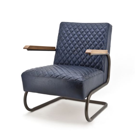 97650 Fauteuil Marc – Blauw Java leder Kopen