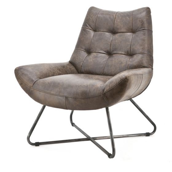 97705 Fauteuil Pedro – leder vintage donkerbruin Kopen