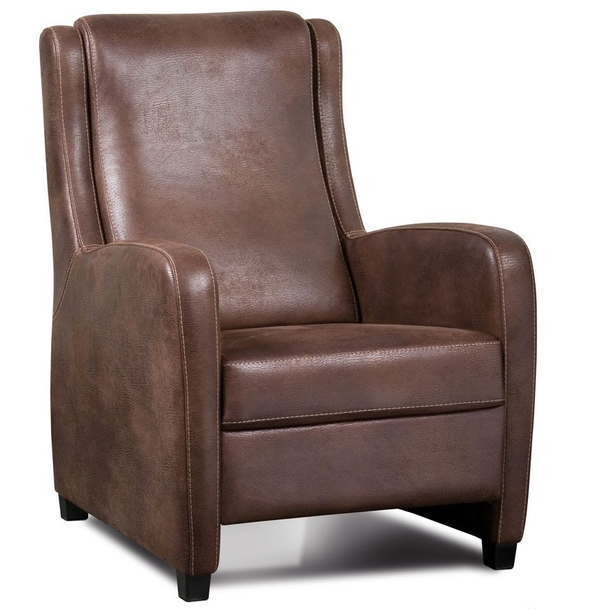 Damesfauteuil Angela in leder Africa Tabac Kopen