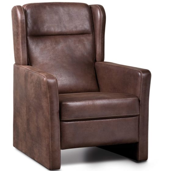 Herenfauteuil Arthur in leder Africa Tabac Kopen