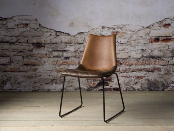 BF 0012 Lerida sidechair -PU brown/lightbrown