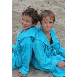 Kinderbadjas aquablauw Kopen