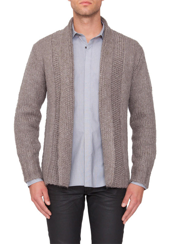 Knitted cardigan shawl color – Antony Morato – Truien en vesten – Bruin Kopen