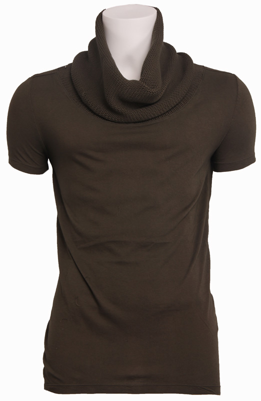 6008 Entreat – t-shirt knitted cotton sca – Zumo – T-shirts – Groen Kopen