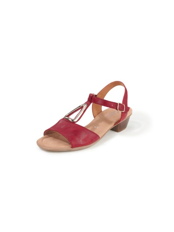 Sandaaltjes van leer Van Gabor Comfort rood Kopen