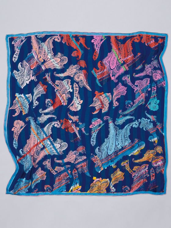Sjaaltje van 100% zijde met paisley-ornamenten Van Roeckl blauw Kopen