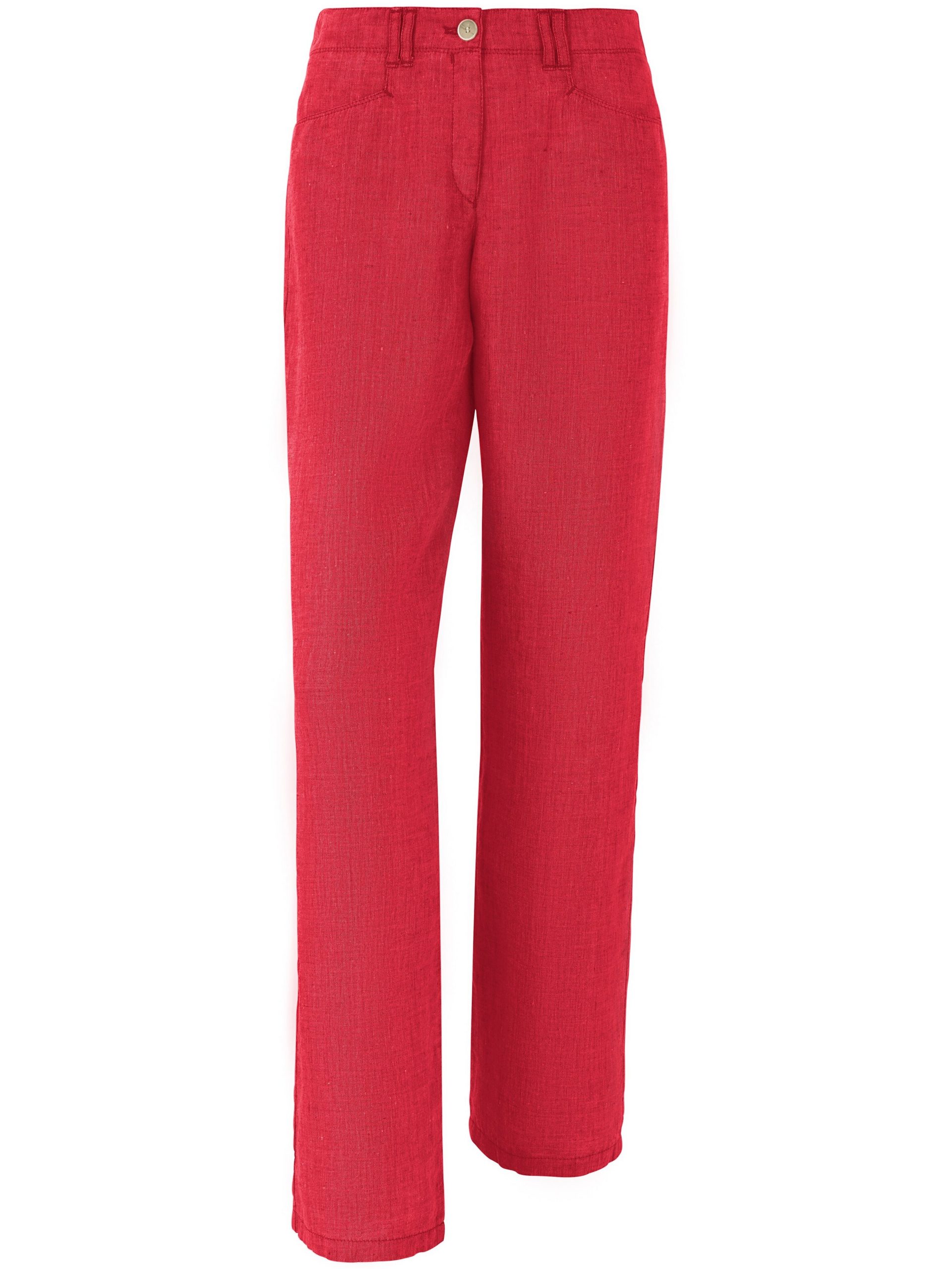 Feminine Fit-broek model Farina van 100% linnen Van Brax Feel Good rood Kopen