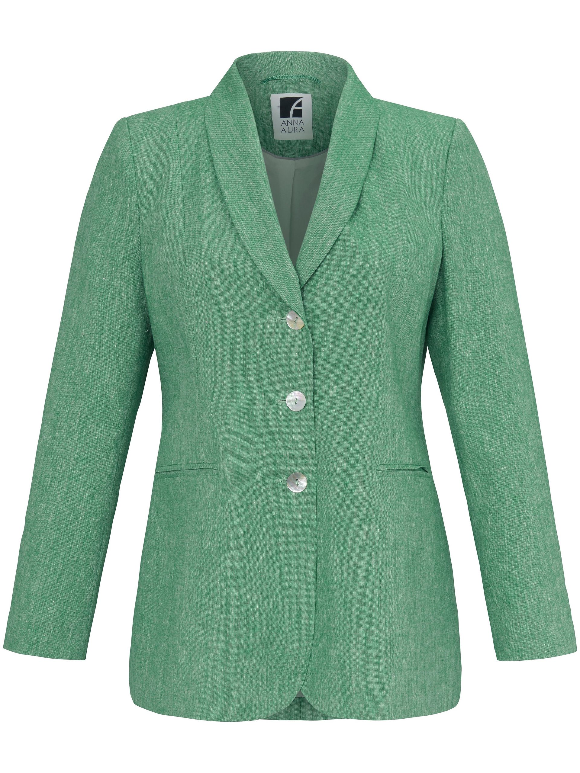 Mode Blazers Lange blazers Anna Aura Lange blazer groen zakelijke stijl 