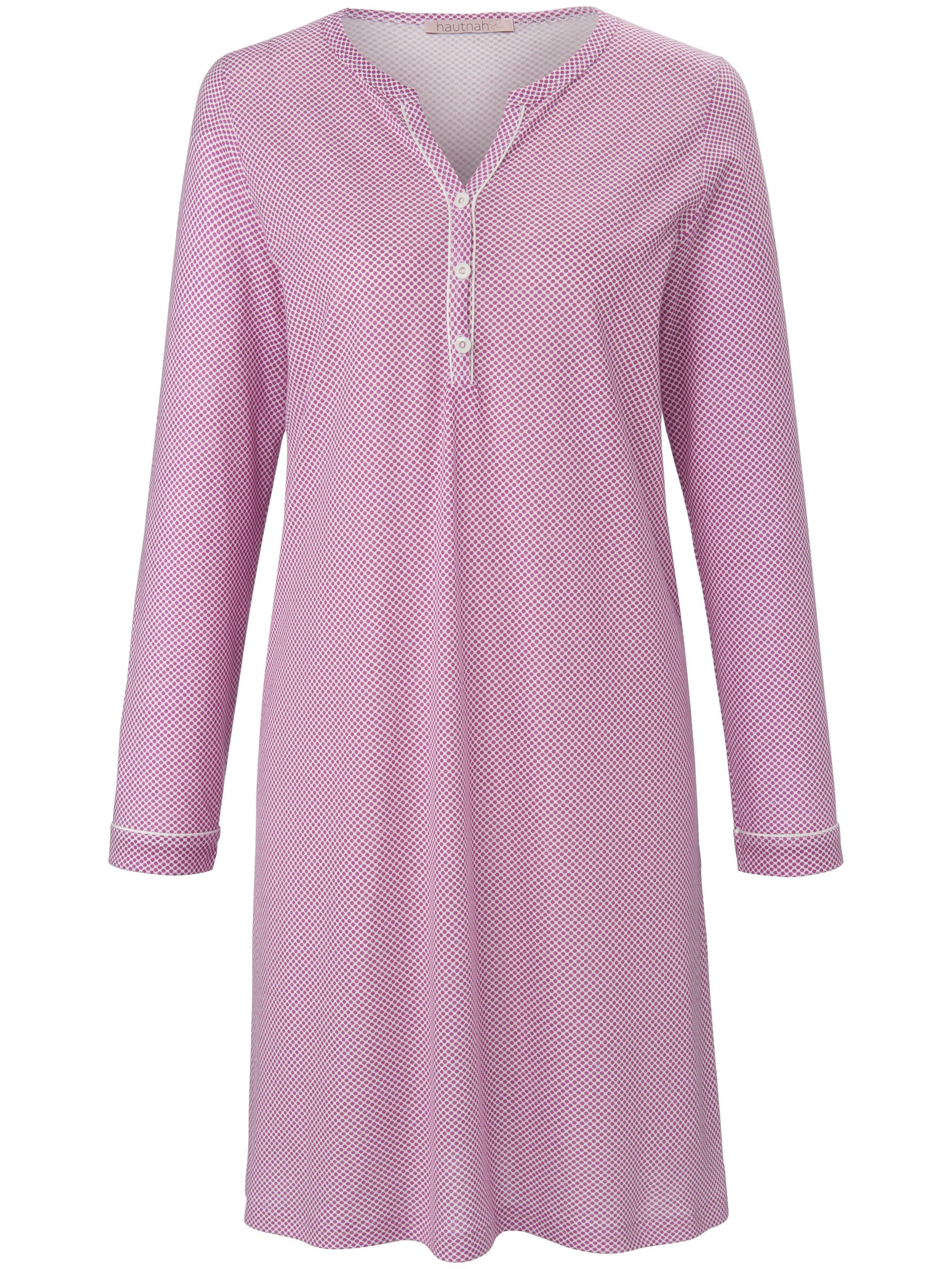 Nachthemd van 100% katoen met lange mouwen Van Hautnah roze Kopen