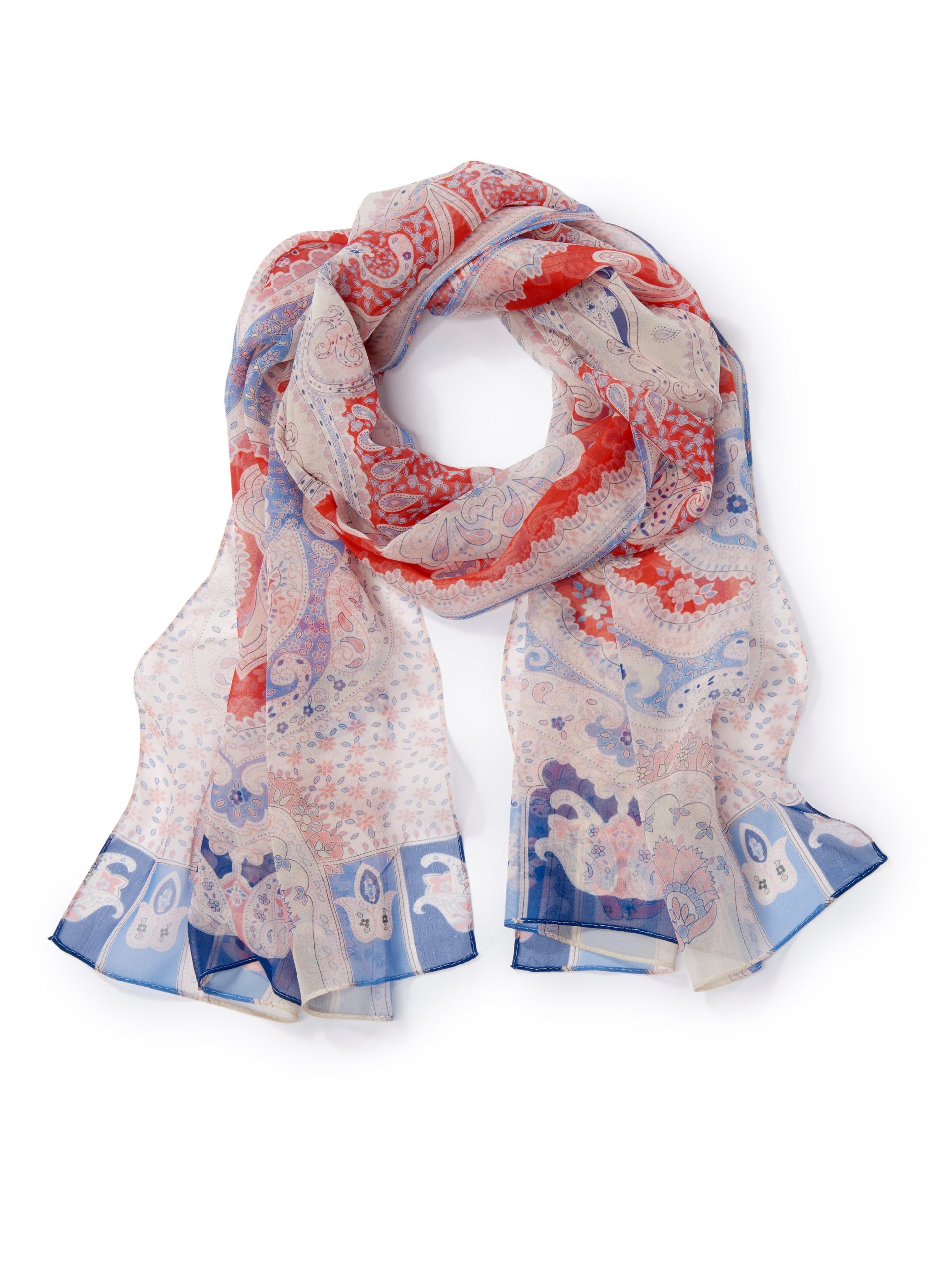 Sjaal van 100% zijde met paisleydessin Van Roeckl multicolour Kopen