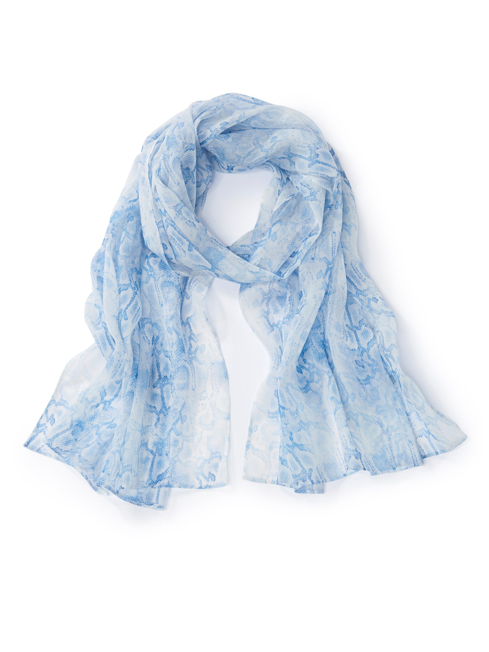 Sjaal met slangenprint van 100% zijde Van Uta Raasch blauw Kopen