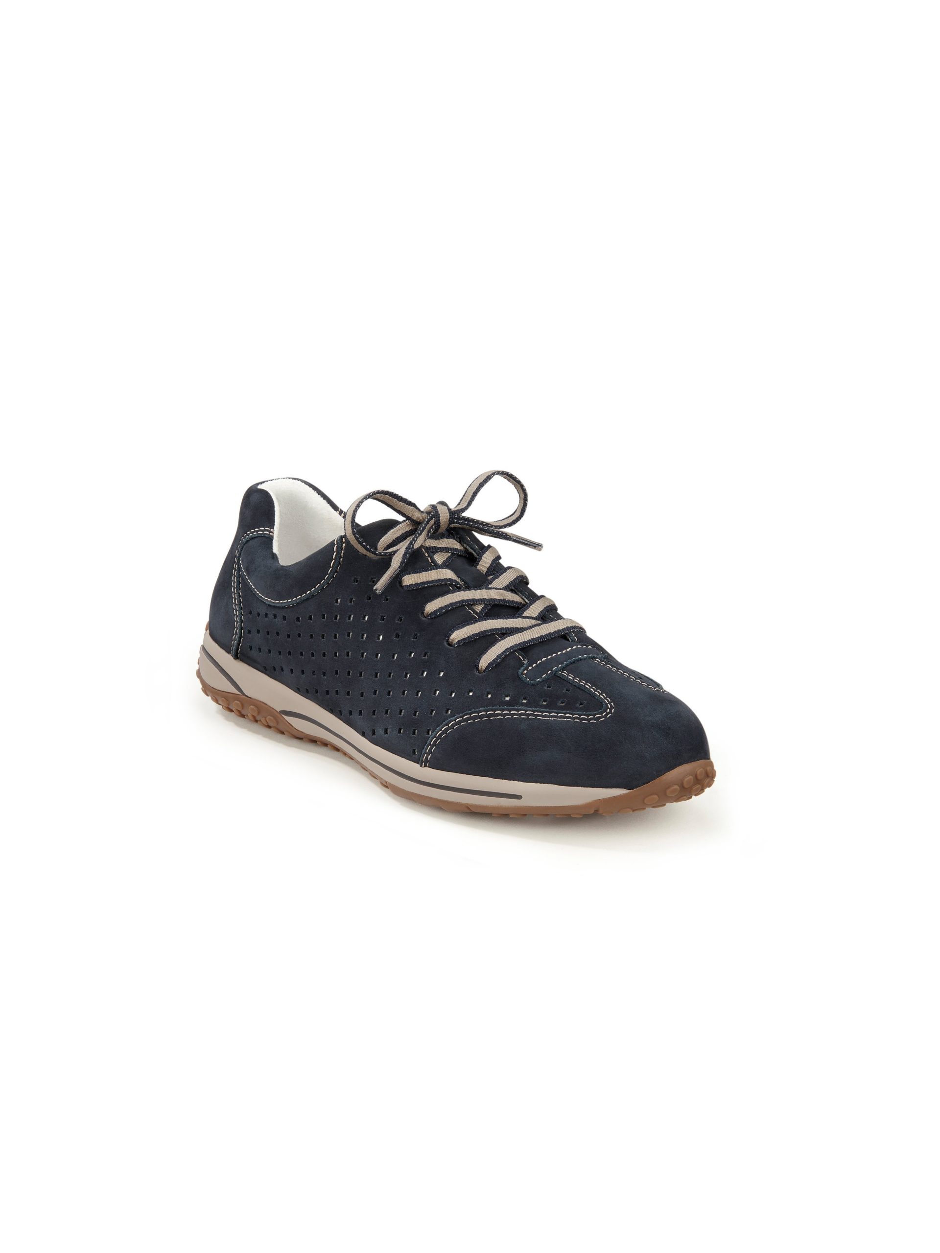 Sneakers Florenz van leer met perforatiemotief Van Gabor Comfort blauw Kopen