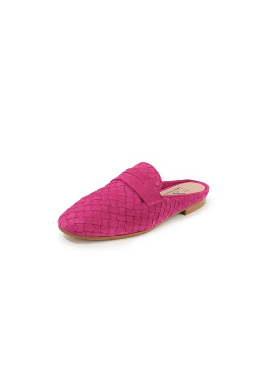 Gevlochten slippers van suèdeleren bandjes Van Peter Hahn exquisit roze Kopen