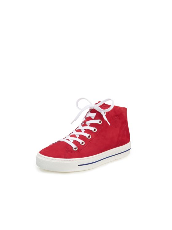 Enkelhoge sneakers van kalfsnubuckleer Van Paul Green rood Kopen