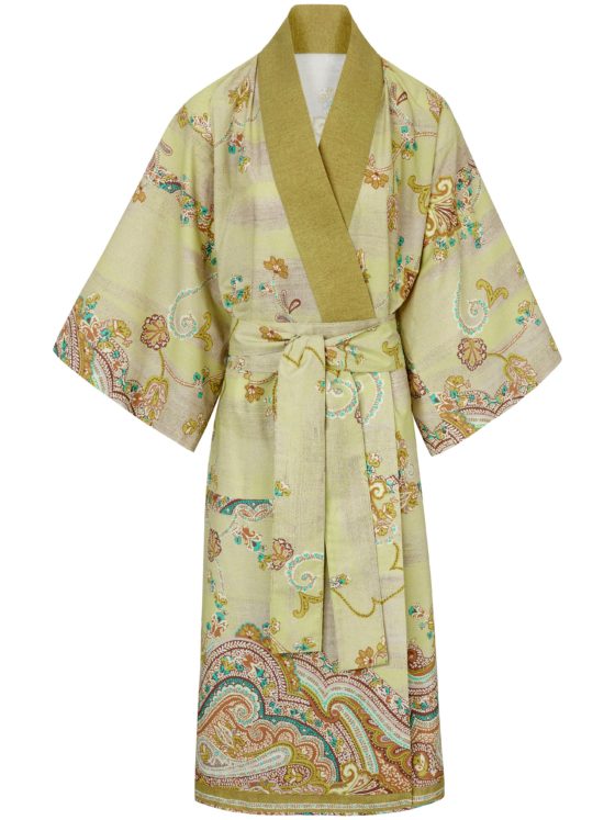 Kimono Lingam van 100% katoen Van Bassetti groen Kopen