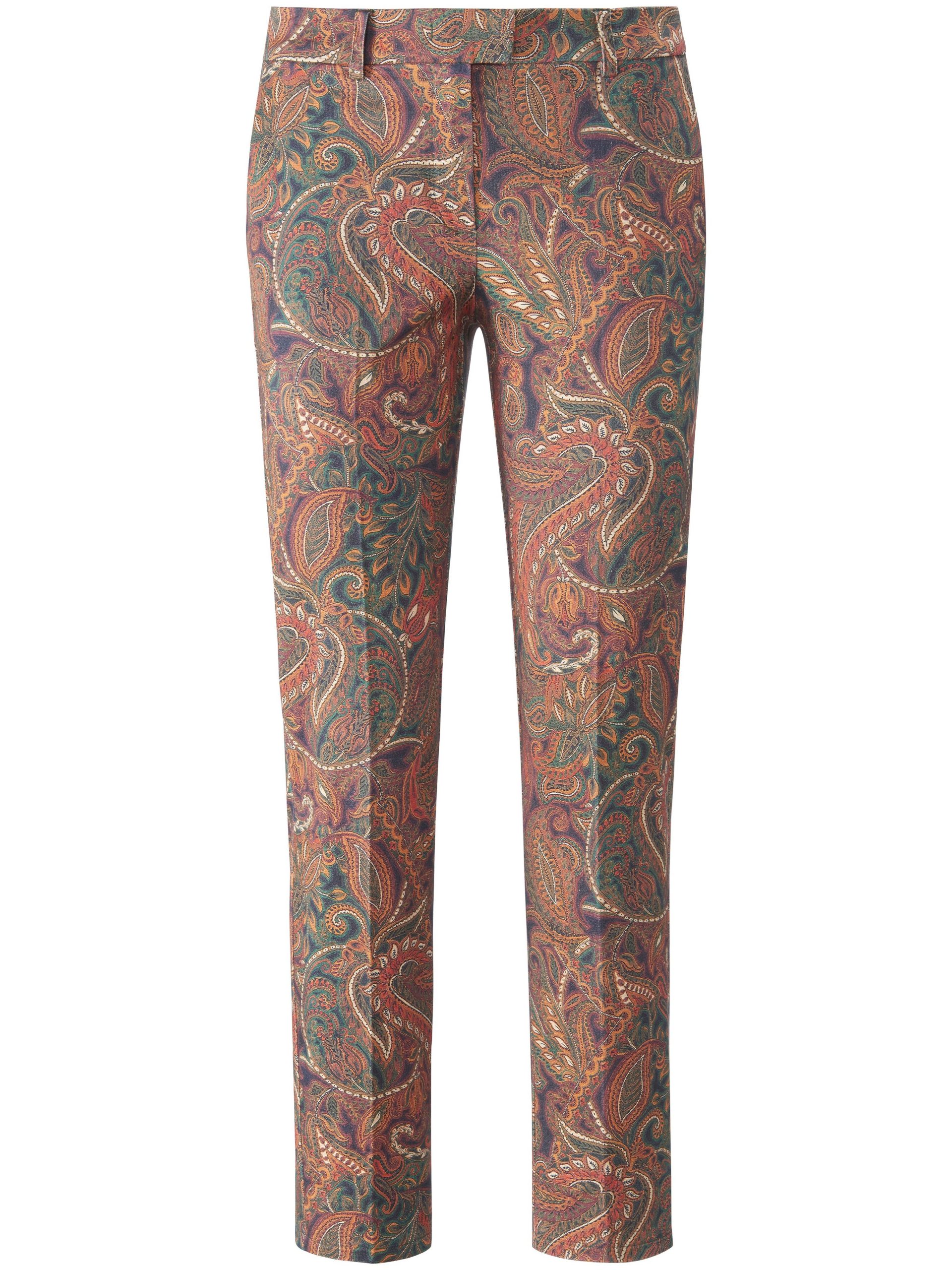 Enkellange broek met ornamentenprint Van Peter Hahn multicolour Kopen