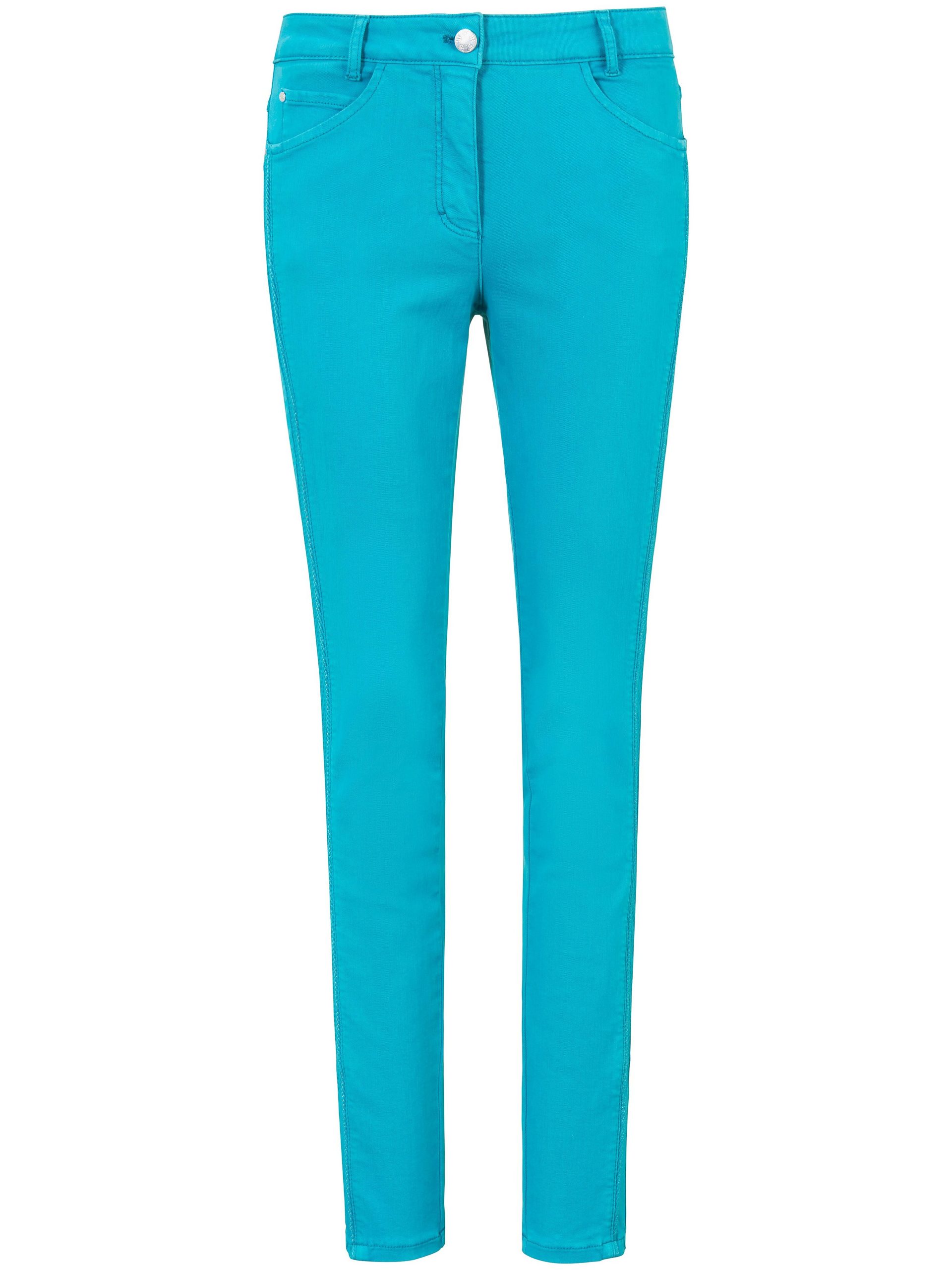Jeans model Julienne met smalle pijpen Van Basler turquoise Kopen