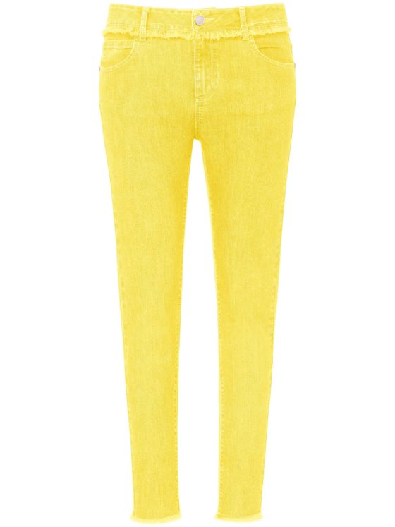 Enkellange Slim Fit-jeans met riemlussen Van DAY.LIKE geel Kopen