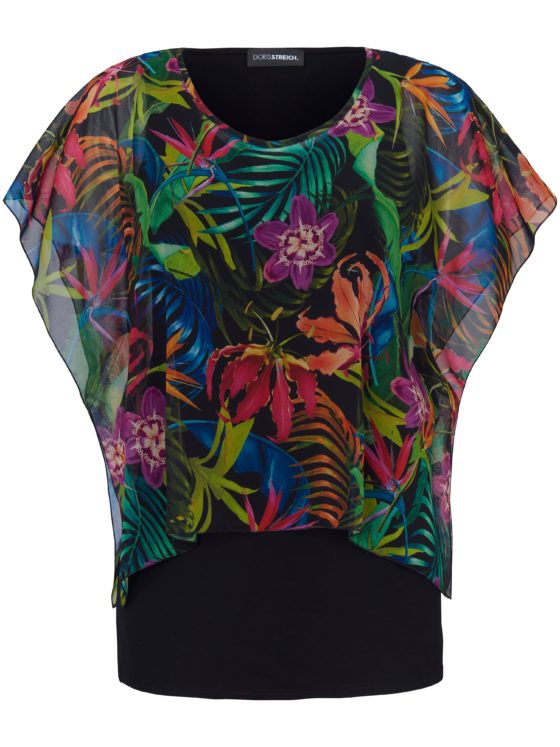 2-in-1-blouse met korte mouwen Van Doris Streich multicolour Kopen