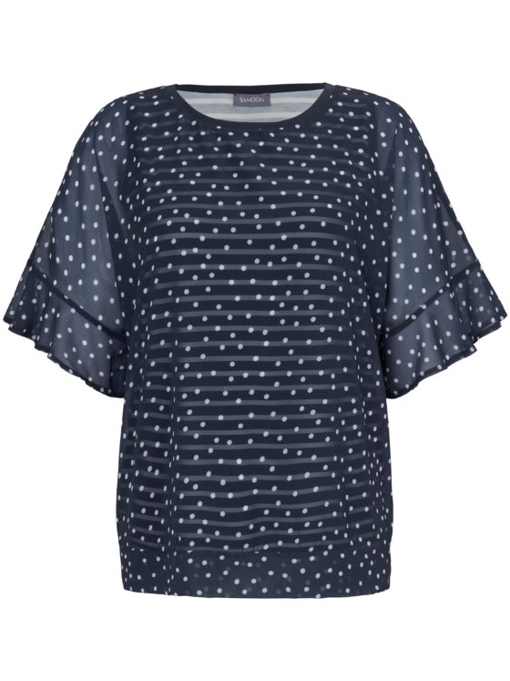 2-in-1-blouse met stippenprint Van Samoon multicolour Kopen