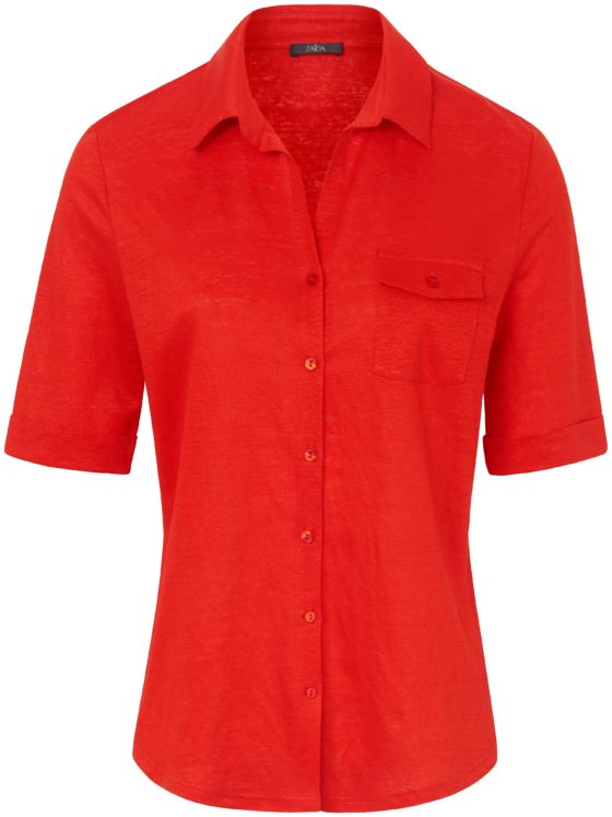 Shirtblouse van 100% linnen met korte mouwen Van ZAIDA rood Kopen