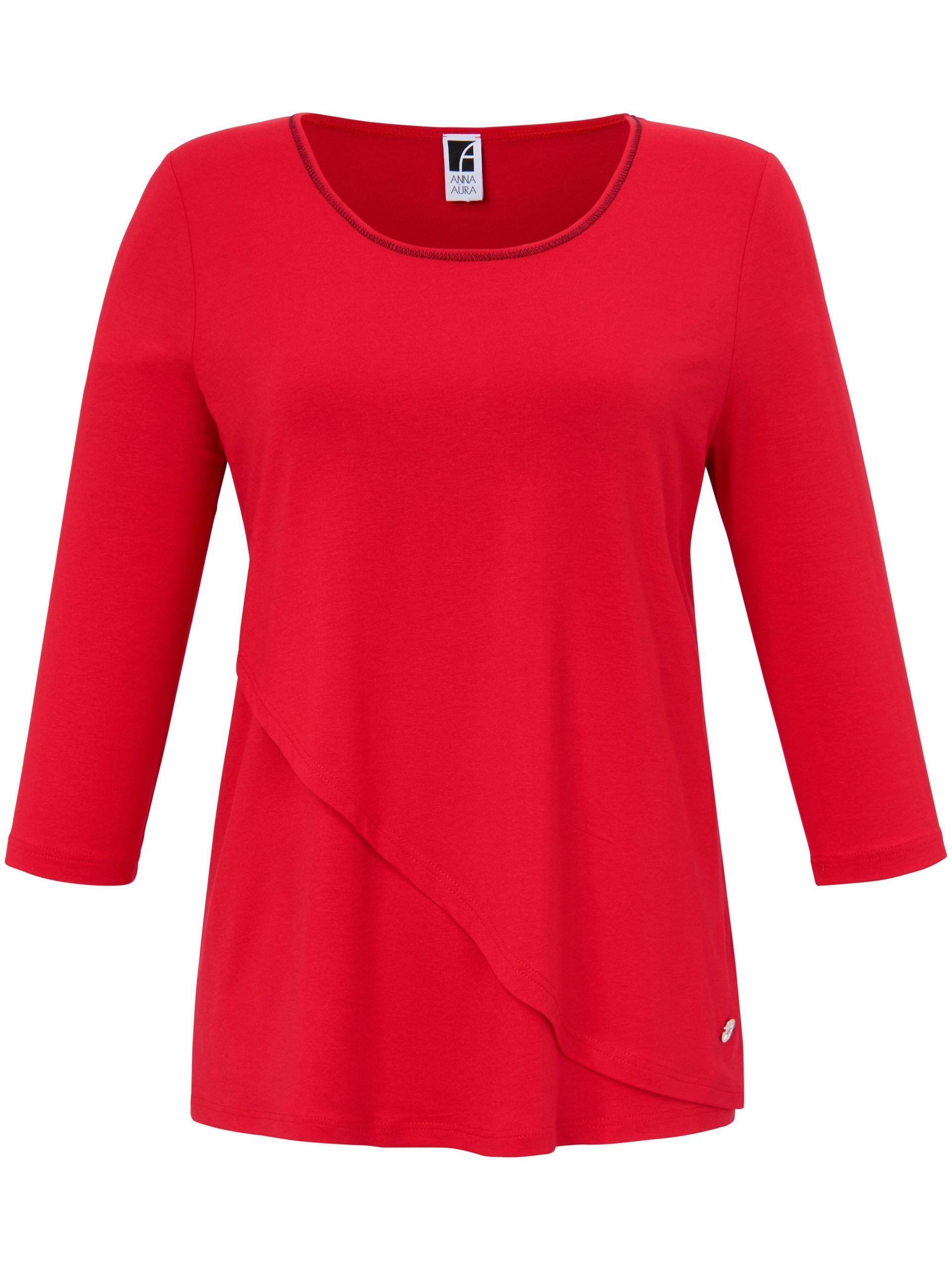 Shirt met 3/4-mouwen en dubbele voorkant Van Anna Aura rood Kopen
