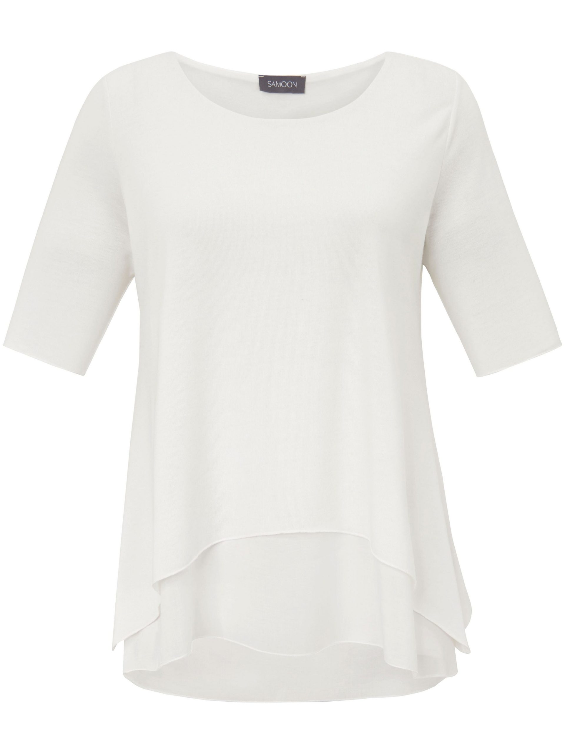 Shirt met ronde hals Van Samoon wit Kopen