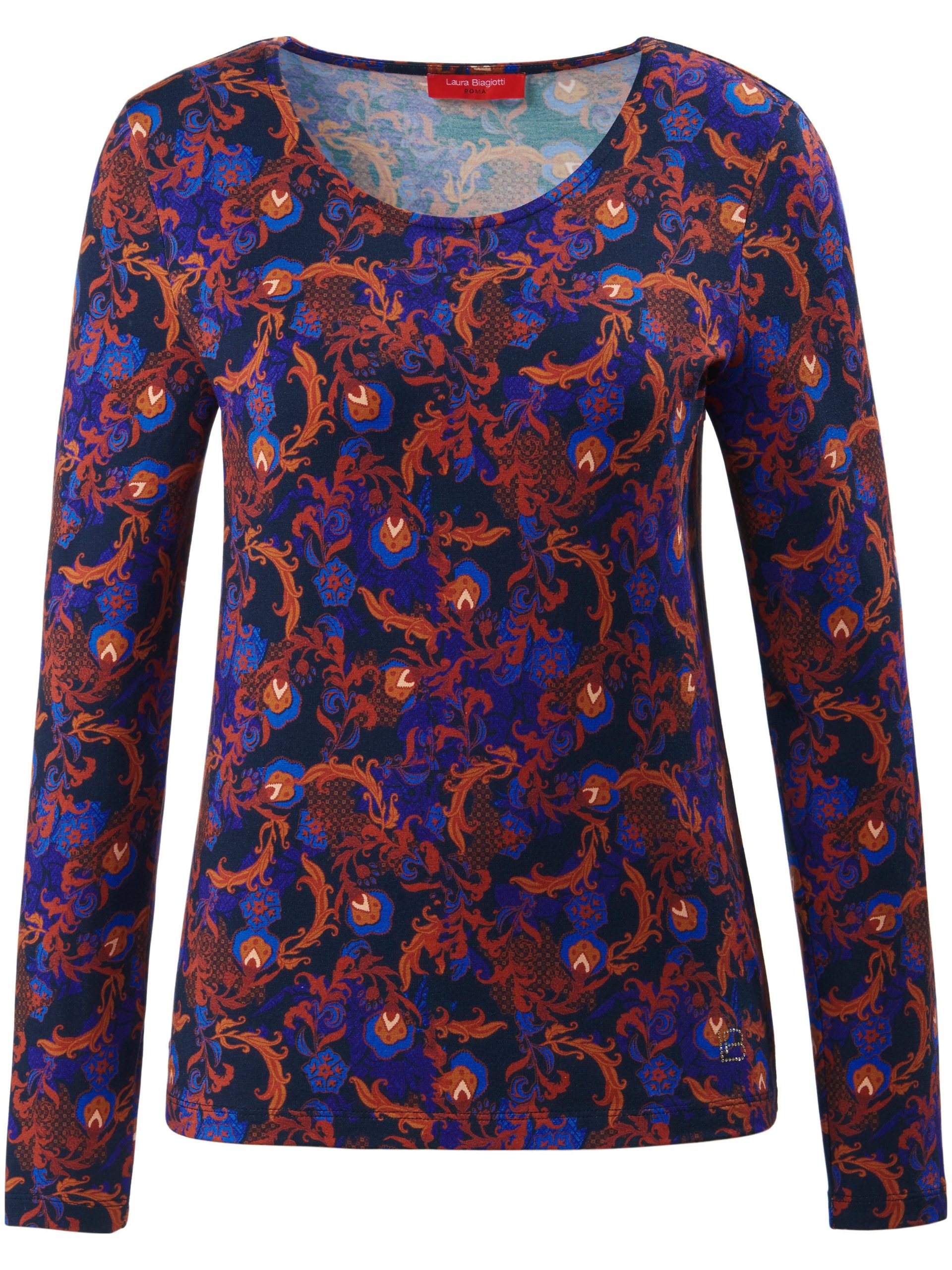 Shirt met ronde hals en lange mouwen Van Laura Biagiotti Roma multicolour Kopen