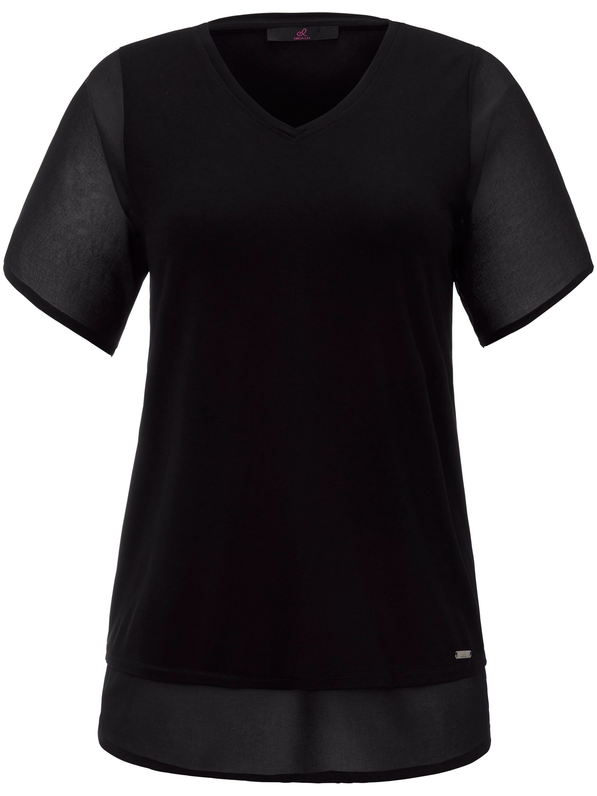 Shirt met V-hals Van Emilia Lay zwart Kopen