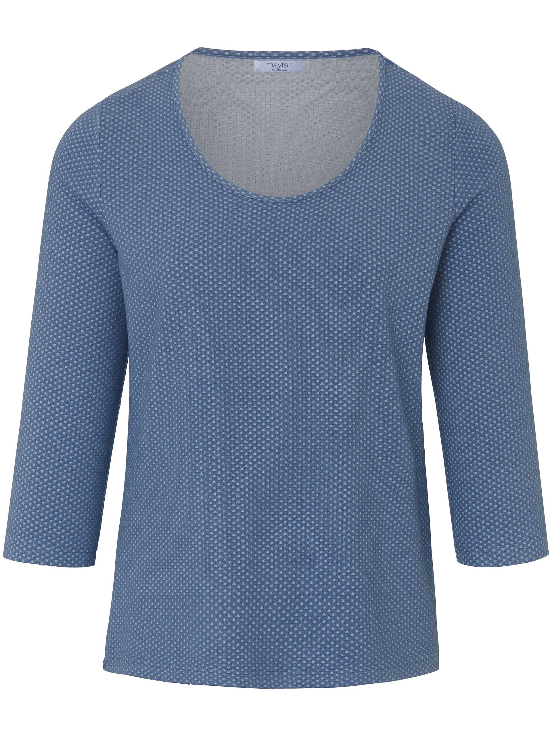 Shirt met 3/4-mouwen en ronde hals Van mayfair by Peter Hahn blauw Kopen