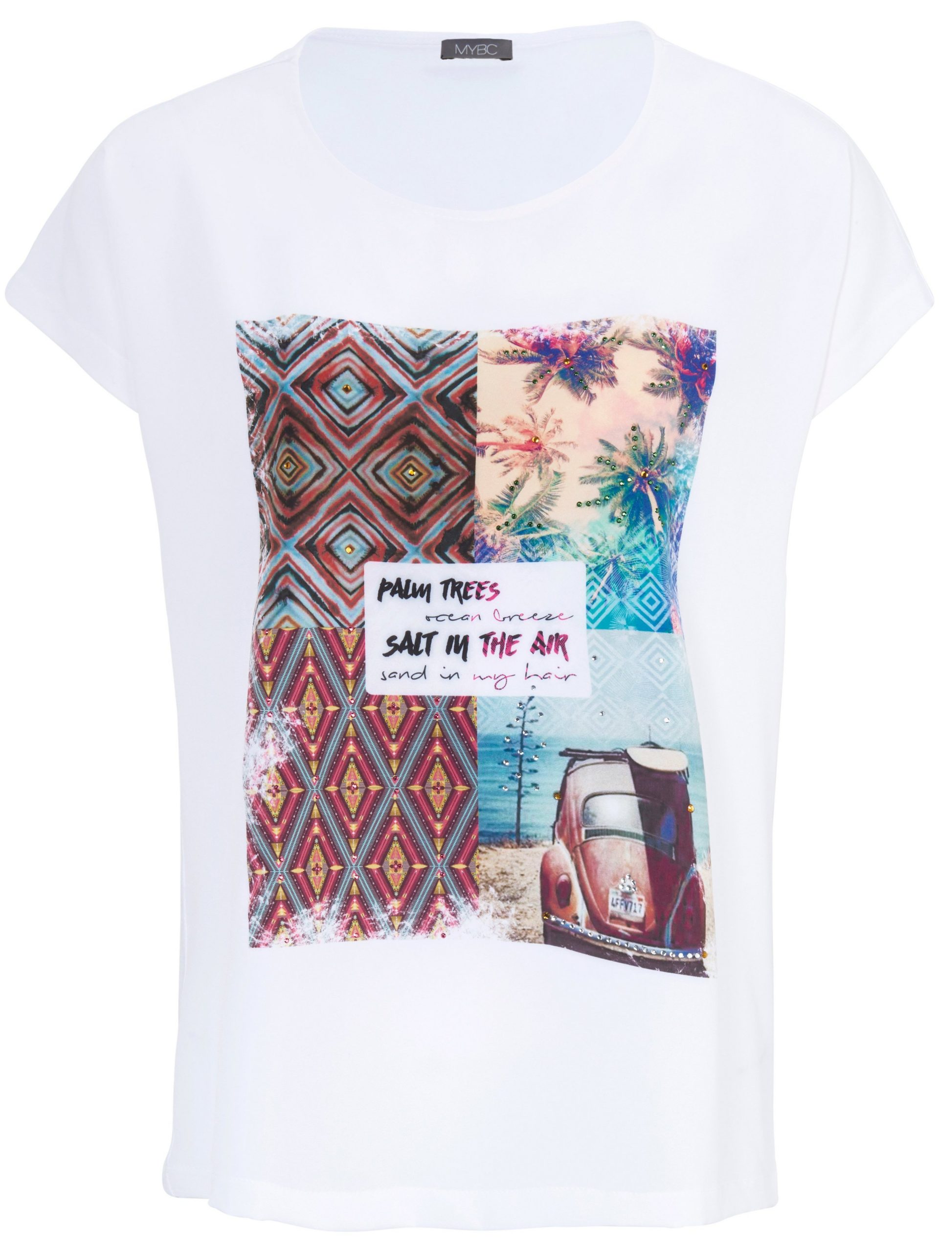 Shirt met ronde hals en kapmouwen Van MYBC multicolour Kopen