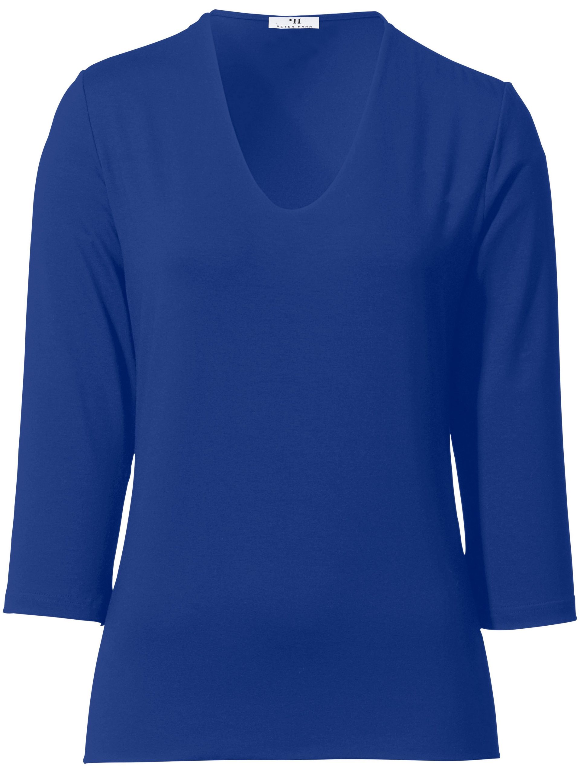 Shirt met V-hals Van Peter Hahn blauw Kopen