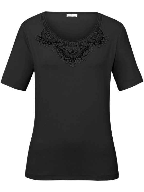 Shirt met ronde hals Van Peter Hahn zwart Kopen