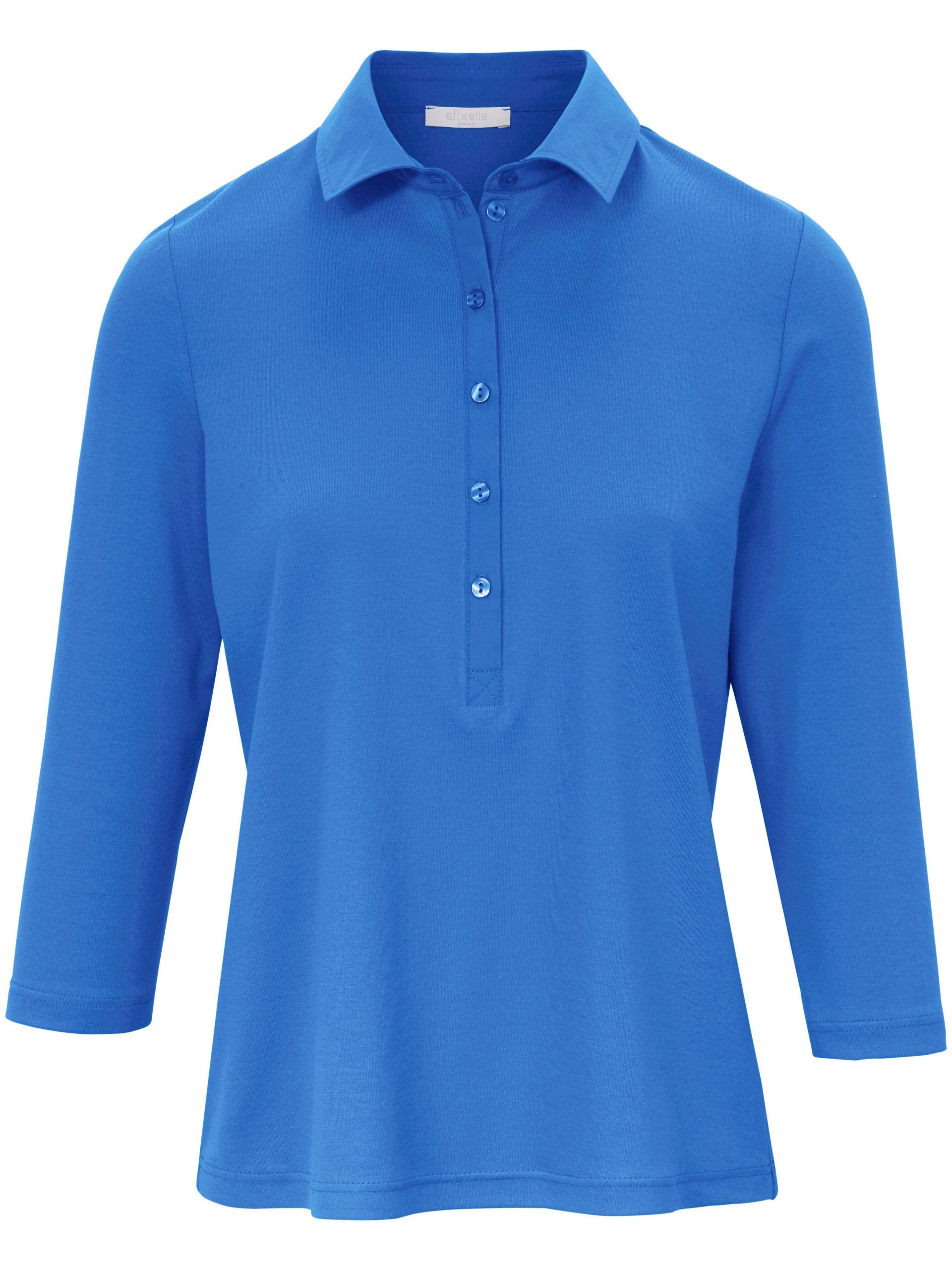 Poloshirt van 100% katoen met 3/4-mouwen Van Efixelle blauw Kopen