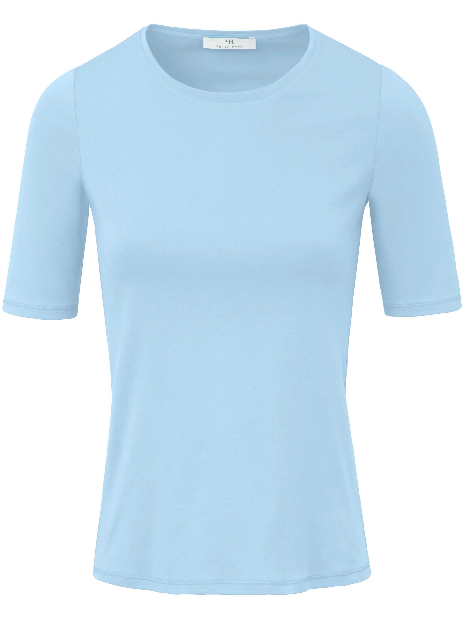 Shirt van 100% Pima Cotton met ronde hals Van Peter Hahn blauw Kopen