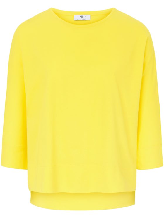 Shirt van 100% Pima Cotton met ronde hals Van Peter Hahn geel Kopen