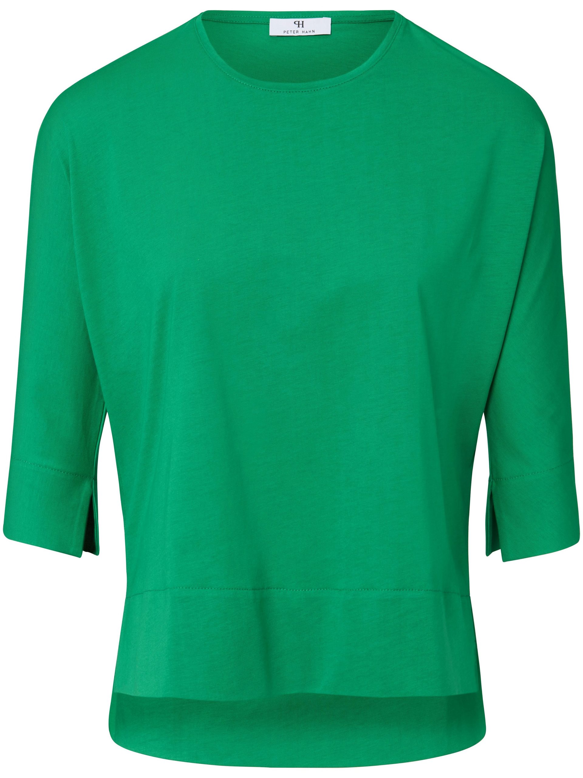 Shirt van 100% Pima Cotton met ronde hals Van Peter Hahn groen Kopen