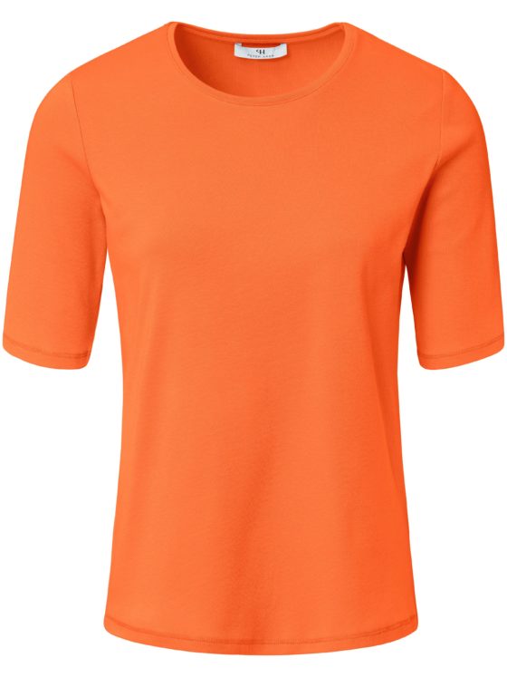 Shirt van 100% Pima Cotton met ronde hals Van Peter Hahn oranje Kopen
