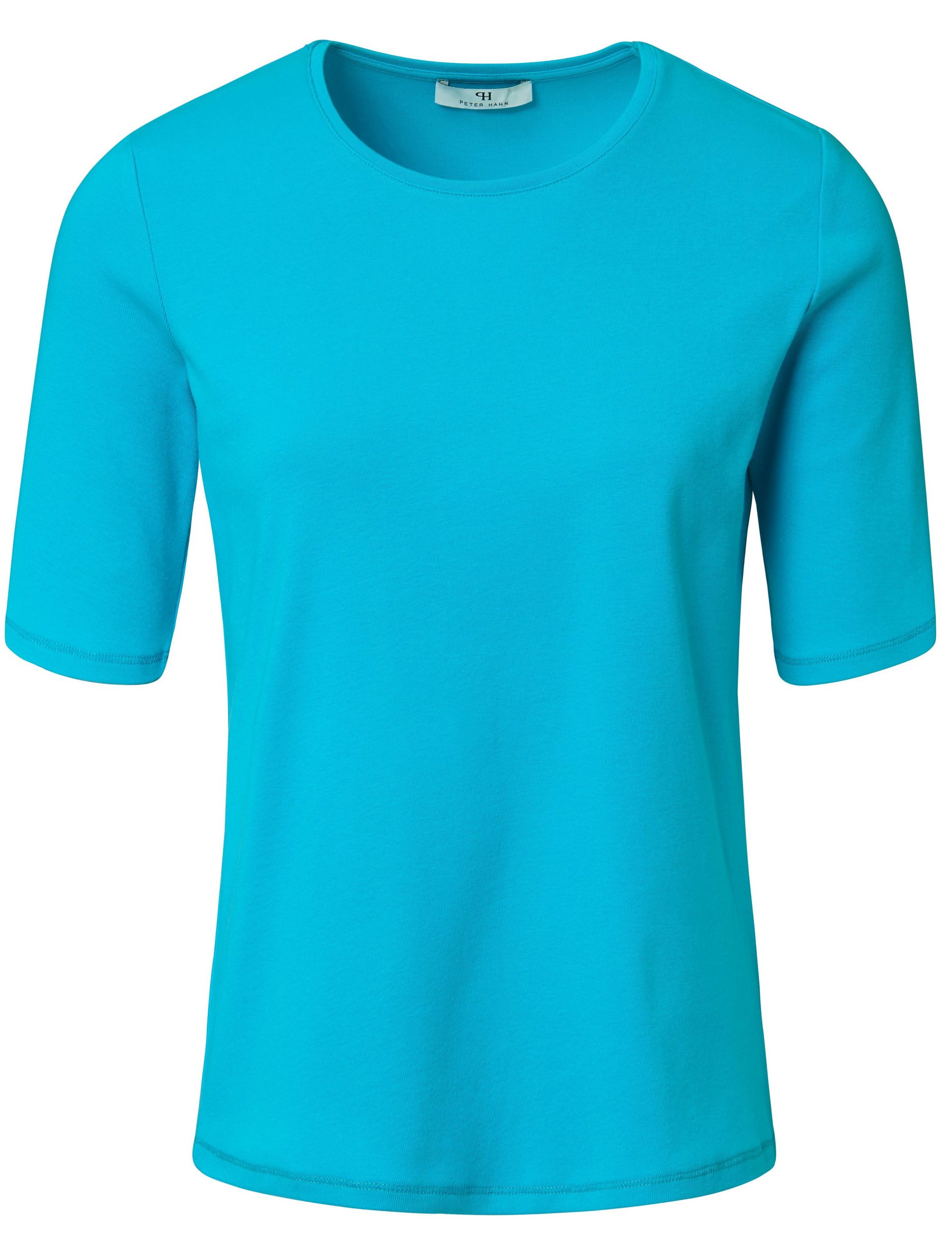 Shirt van 100% Pima Cotton met ronde hals Van Peter Hahn turquoise Kopen