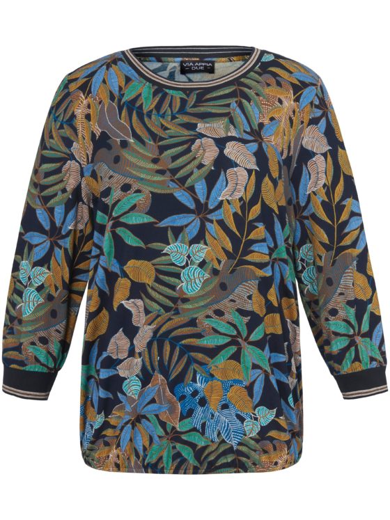 Shirt met 3/4-mouwen en ronde hals Van Via Appia Due multicolour Kopen