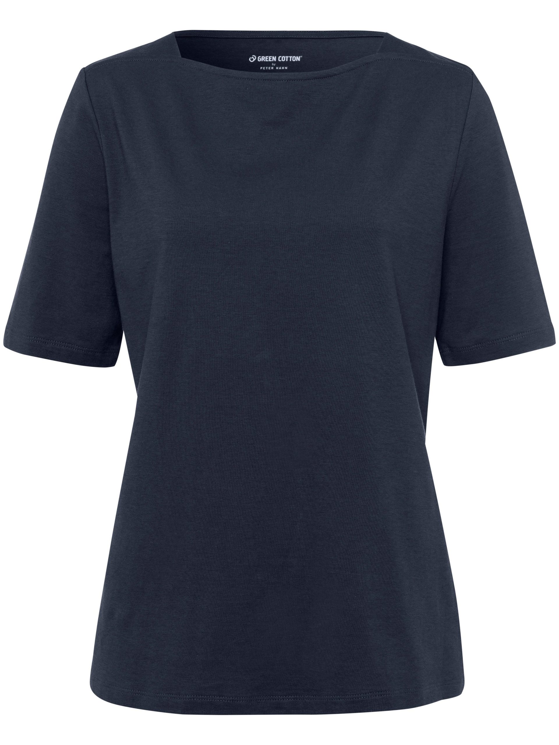 T-shirt van 100% katoen met boothals Van Green Cotton blauw Kopen