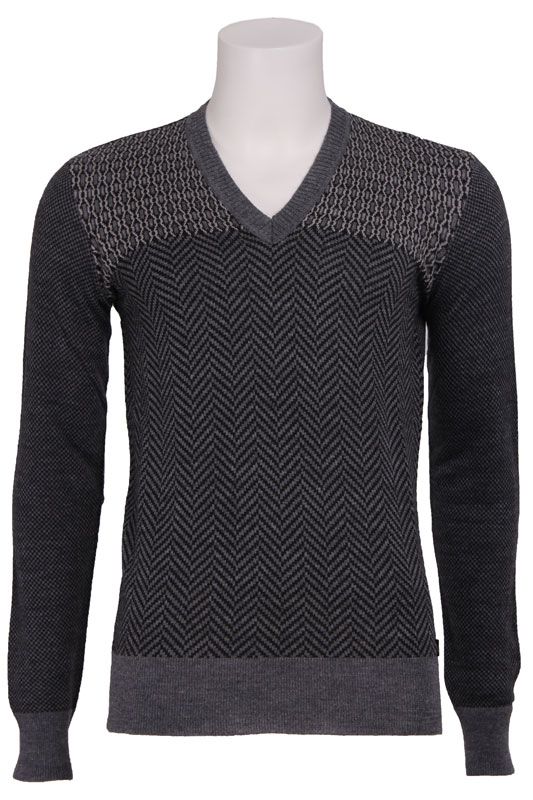 IAN V NECK PULLOVER – Energie – Truien en vesten – Grijs Kopen