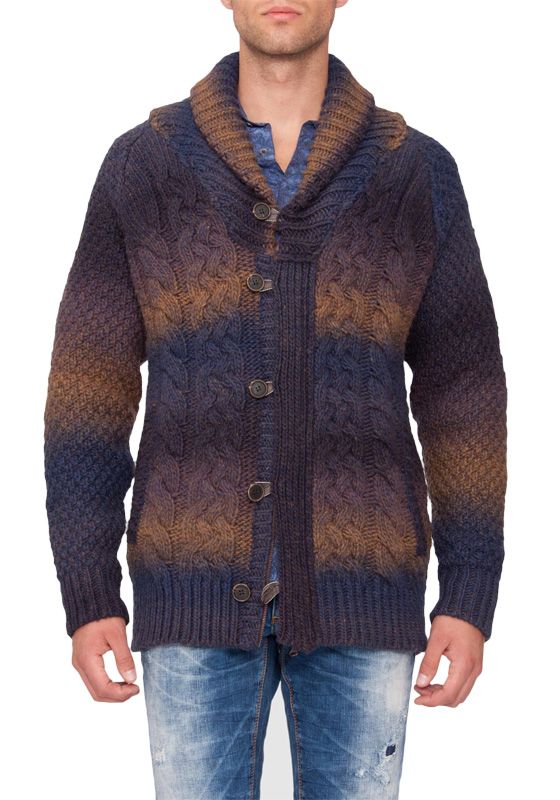 Knitted cardigan AM – Antony Morato – Truien en vesten – Blauw Kopen